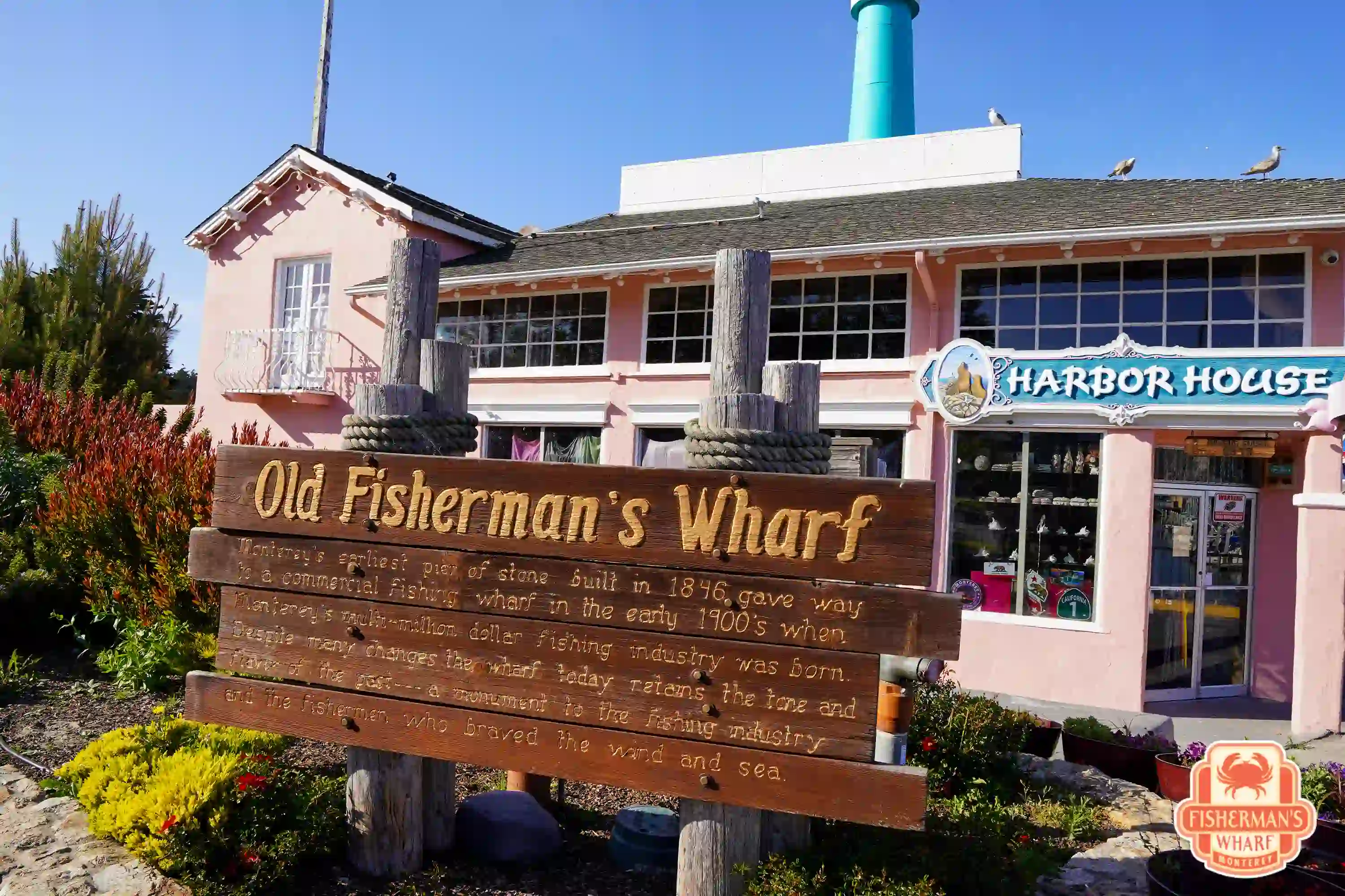 Old Fisherman's Wharf in Monterey at golden hour
