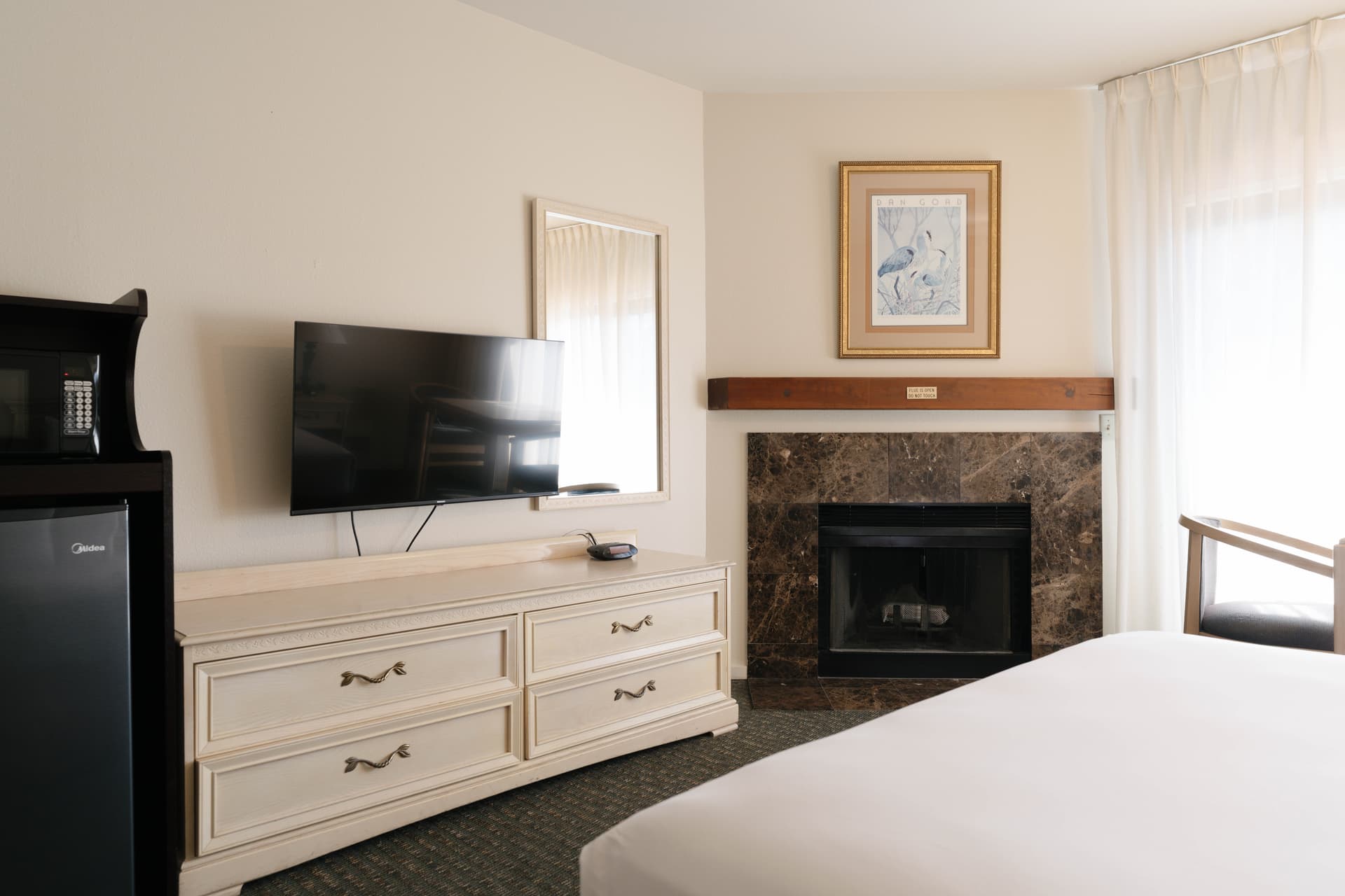 Our main lodge fireplace, the heart of Monarch Hotel