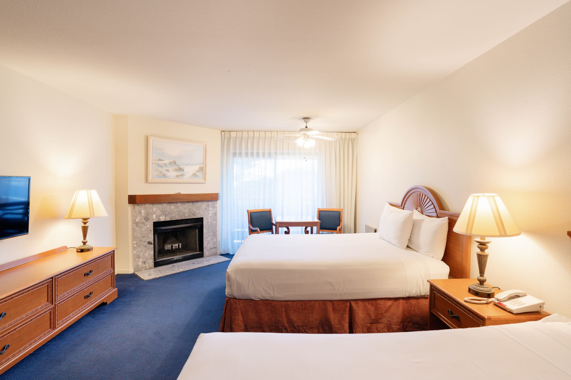 Two queen suite with fireplace